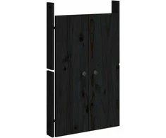 Lauko virtuvės durelės, 2vnt., juodos, 50x9x82cm, pušis