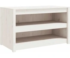Lauko virtuvės spintelė, balta, 106x55x64cm, pušies masyvas