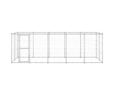 Lauko voljeras šunims, galvanizuotas plienas, 12,1m²