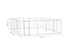 Lauko voljeras šunims, galvanizuotas plienas, 36,3m²