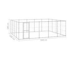 Lauko voljeras šunims, galvanizuotas plienas, 24,2m²