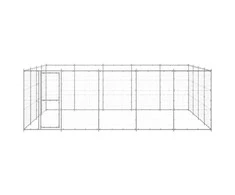 Lauko voljeras šunims, galvanizuotas plienas, 24,2m²