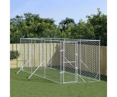 Lauko voljeras šunims, sidabrinis, 2x6x2m, plienas