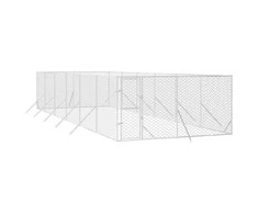 Lauko voljeras šunims, sidabrinis, 4x12x2m, plienas