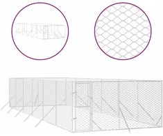 Lauko voljeras šunims, sidabrinis, 4x12x2m, plienas