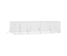 Lauko voljeras šunims, sidabrinis, 8x4x2m, plienas