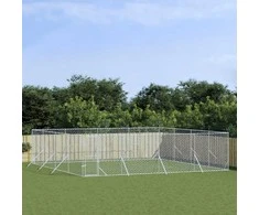 Lauko voljeras šunims, sidabrinis, 8x8x2m, plienas