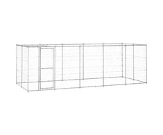 Lauko voljeras šunims su stogu, galvanizuotas plienas, 12,1m²