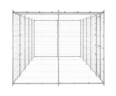 Lauko voljeras šunims su stogu, galvanizuotas plienas, 12,1m²