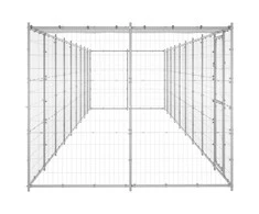 Lauko voljeras šunims su stogu, galvanizuotas plienas, 21,78m²