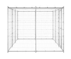 Lauko voljeras šunims su stogu, galvanizuotas plienas, 7,26m²