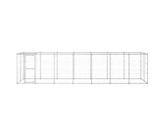 Lauko voljeras šunims su stogu, galvanizuotas plienas, 16,94m²
