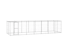 Lauko voljeras šunims su stogu, galvanizuotas plienas, 16,94m²