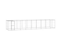 Lauko voljeras šunims su stogu, galvanizuotas plienas, 21,78m²