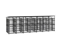 Lauko voljeras šunims su stogu, plienas, 12,9m²
