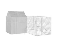 Lauko voljeras šunims su stogu, sidabrinis, 4x4x2,5m, plienas