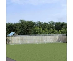 Lauko voljeras šunims su stogu, sidabrinis, 14x2x2,5m, plienas