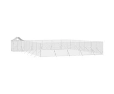 Lauko voljeras šunims su stogu, sidabrinis, 12x12x2,5m, plienas
