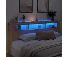 LED galvūgalis, ąžuolo, 220x18,5x103,5cm, apdirbta mediena