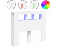 LED galvūgalis, baltas, 120x18,5x103,5cm, apdirbta mediena