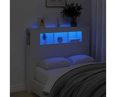 LED galvūgalis, baltas, 120x18,5x103,5cm, apdirbta mediena