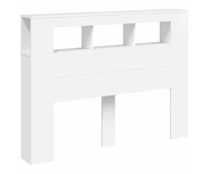 LED galvūgalis, baltas, 140x18,5x103,5cm, apdirbta mediena
