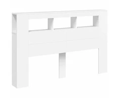 LED galvūgalis, baltas, 160x18,5x103,5cm, apdirbta mediena