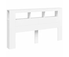 LED galvūgalis, baltas, 180x18,5x103,5cm, apdirbta mediena