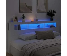 LED galvūgalis, baltas, 220x18,5x103,5cm, apdirbta mediena