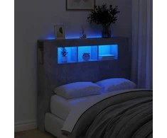 LED galvūgalis, betono, 120x18,5x103,5cm, apdirbta mediena