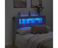 LED galvūgalis, betono, 140x18,5x103,5cm, apdirbta mediena