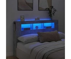 LED galvūgalis, betono, 160x18,5x103,5cm, apdirbta mediena