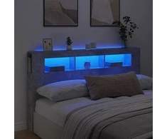 LED galvūgalis, betono, 180x18,5x103,5cm, apdirbta mediena