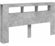 LED galvūgalis, betono, 180x18,5x103,5cm, apdirbta mediena