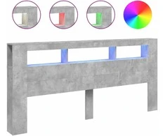 LED galvūgalis, betono, 220x18,5x103,5cm, apdirbta mediena