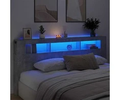 LED galvūgalis, betono, 220x18,5x103,5cm, apdirbta mediena