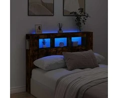 LED galvūgalis, dūminio ąžuolo, 140x18,5x103,5cm, mediena