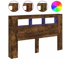 LED galvūgalis, dūminio ąžuolo, 160x18,5x103,5cm, mediena