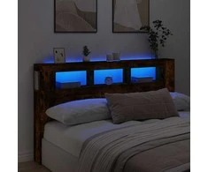 LED galvūgalis, dūminio ąžuolo, 180x18,5x103,5cm, mediena
