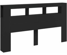 LED galvūgalis, juodas, 180x18,5x103,5cm, apdirbta mediena
