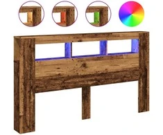LED galvūgalis, medienos, 180x18,5x103,5cm, apdirbta mediena