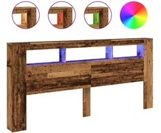 LED galvūgalis, medienos, 220x18,5x103,5cm, apdirbta mediena