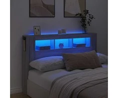 LED galvūgalis, pilkas ąžuolo, 160x18,5x103,5cm, mediena
