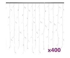 LED girlianda varvekliai, 10m, 400 šiltų baltų LED, 8 funkcijos