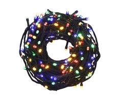 LED lempučių girlianda, 15m, PVC, 150 įvairių spalvų LED
