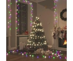LED lempučių girlianda, 60m, PVC, 600 pastelinių spalvotų LED