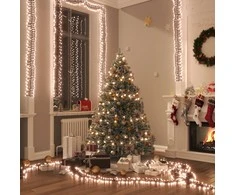 LED lempučių girlianda, 7,4m, PVC, 400 šiltų baltų LED, tanki