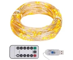 LED lempučių girlianda, šiltos baltos spalvos, 15m