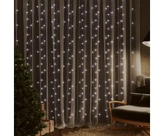 LED lempučių užuolaida, 3x3m, 300 šaltų baltų LED lempučių