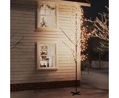 LED medis su vyšnių žiedais, 400cm, 672 šiltos baltos LED